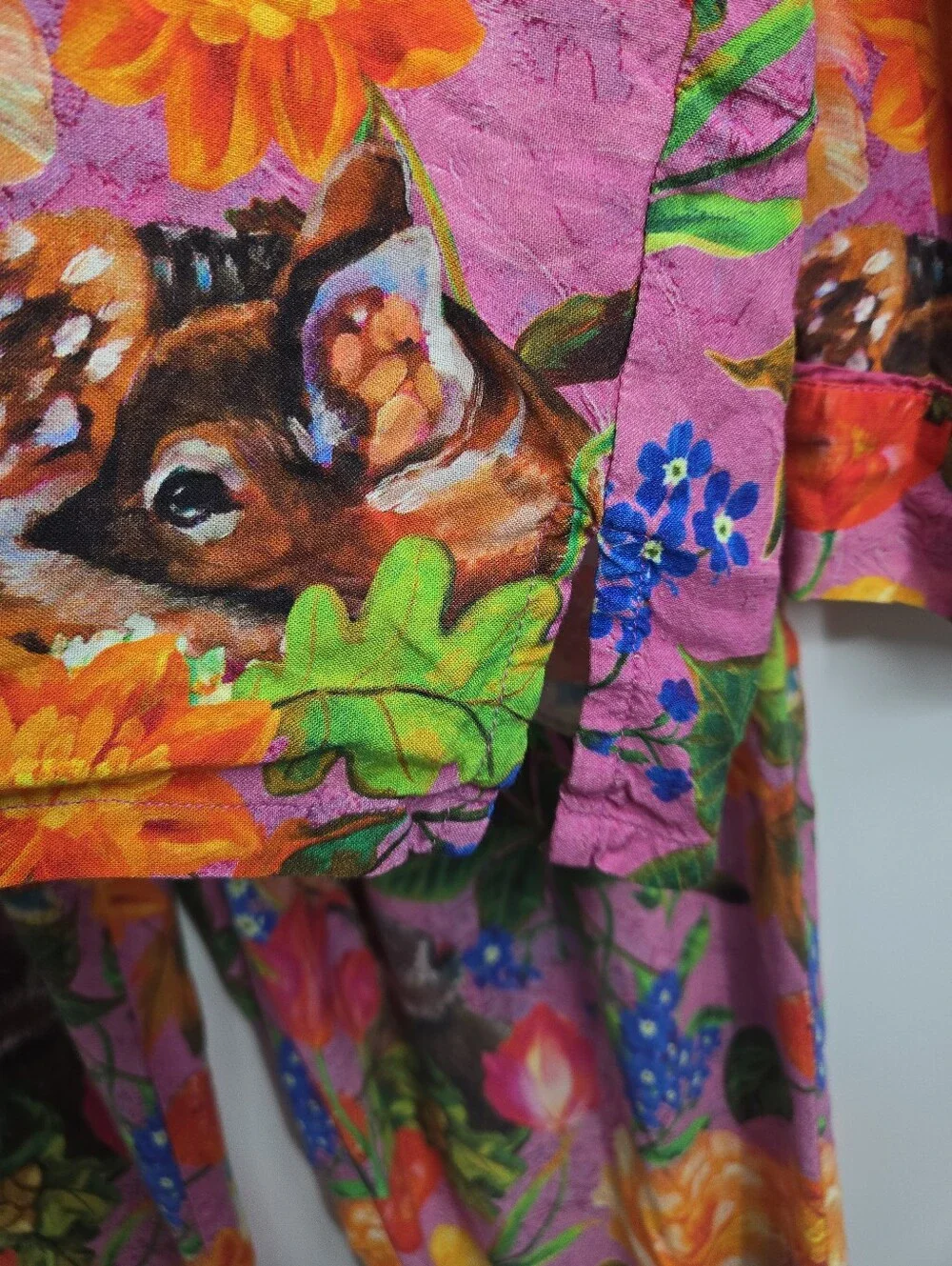Powder Pajama Set Woodland Creatures Vibrant Pink Top And Pants
